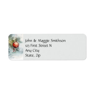 Ornament Christmas Tree Winter Holiday Art Return Address Label