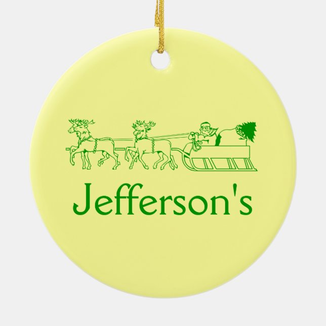 Ornament - Christmas wreath and sleigh (Back)