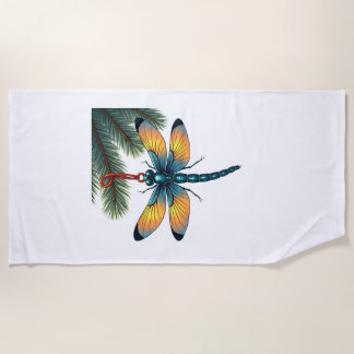 Ornament Dragonfly Beach Towel