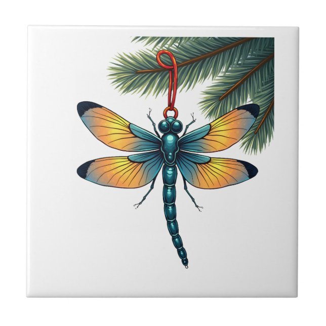 Ornament Dragonfly Ceramic Tile (Front)