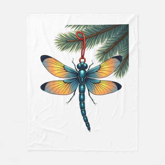 Ornament Dragonfly Fleece Blanket (Front)