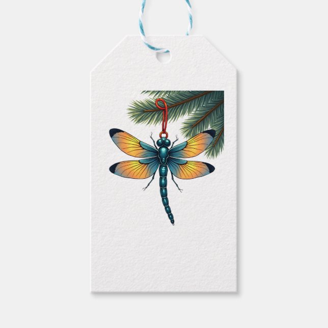 Ornament Dragonfly Gift Tags (Front)