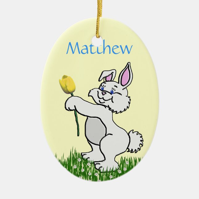 Ornament - Easter - Bunny & Tulip (L/F) (Front)