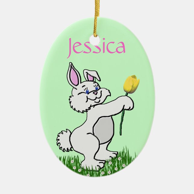 Ornament - Easter - Bunny & Tulip (R/F) (Front)