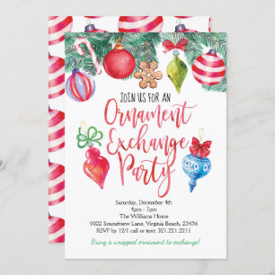 Ornament Exchange Christmas Party Invitation