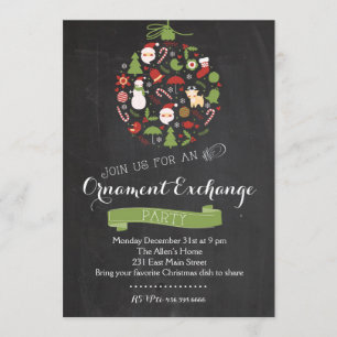 Ornament Exchange Christmas Party Invitation