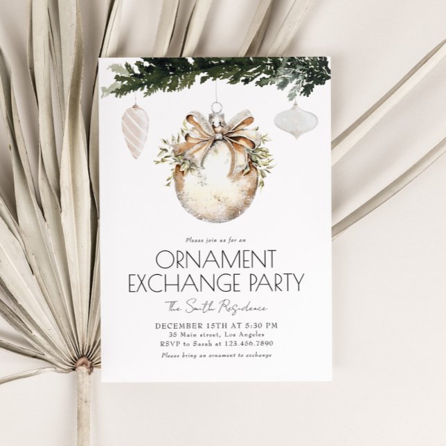 Ornament Exchange Christmas Party Invitation (Creator Uploaded)