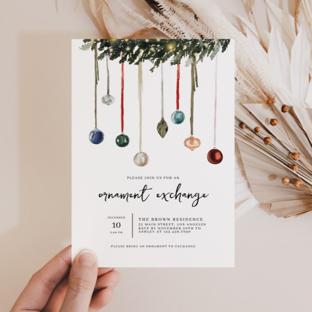 Ornament Exchange Christmas Party Invitation (Creator Uploaded)