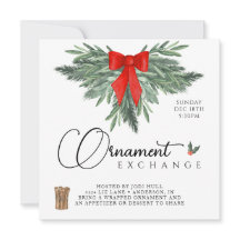 Ornament Exchange invitation editable