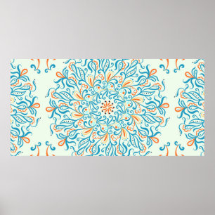 Ornament for ceramic tile. Abstract pattern.  Poster