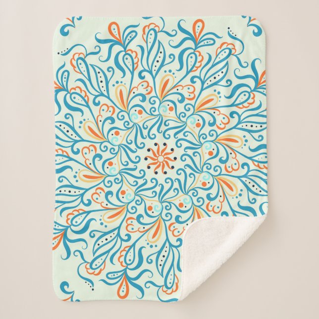 Ornament for ceramic tile. Abstract pattern.  Sherpa Blanket (Front)
