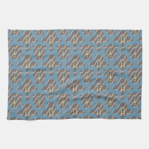 Ornament from smooth lines and polka dots. tea towel
