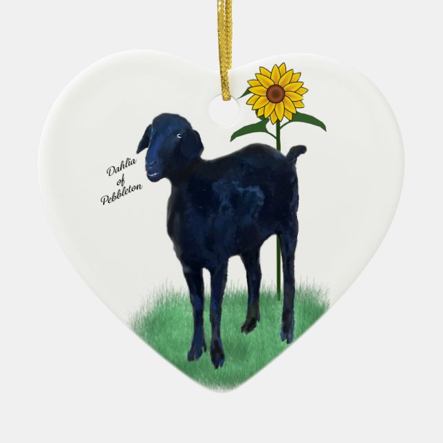 Ornament: Front & Back 2 Different Painted Goats! Ceramic Ornament (Front)