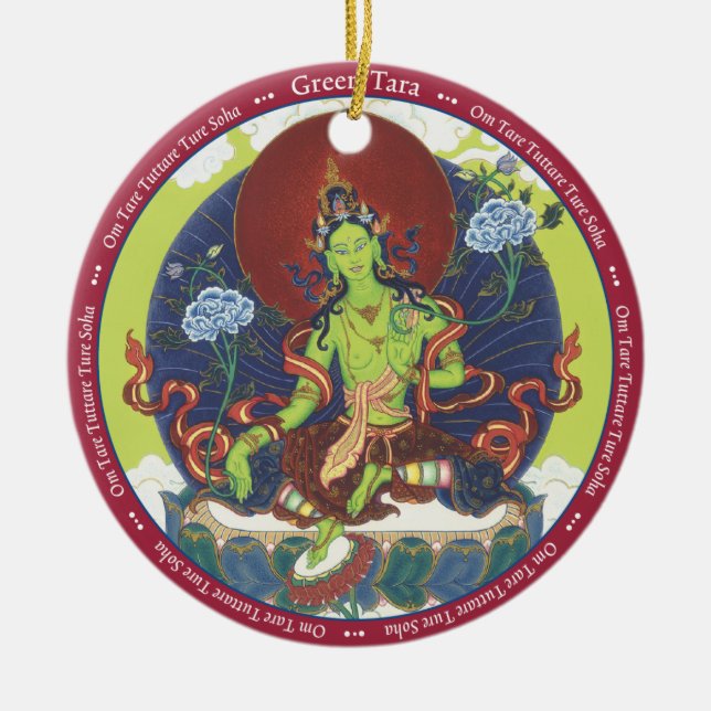 ORNAMENT Green Tara and close up of her face (Front)
