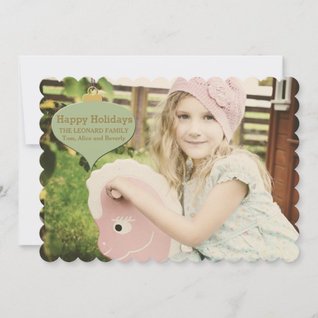 Ornament Holiday Photo Card (Front)