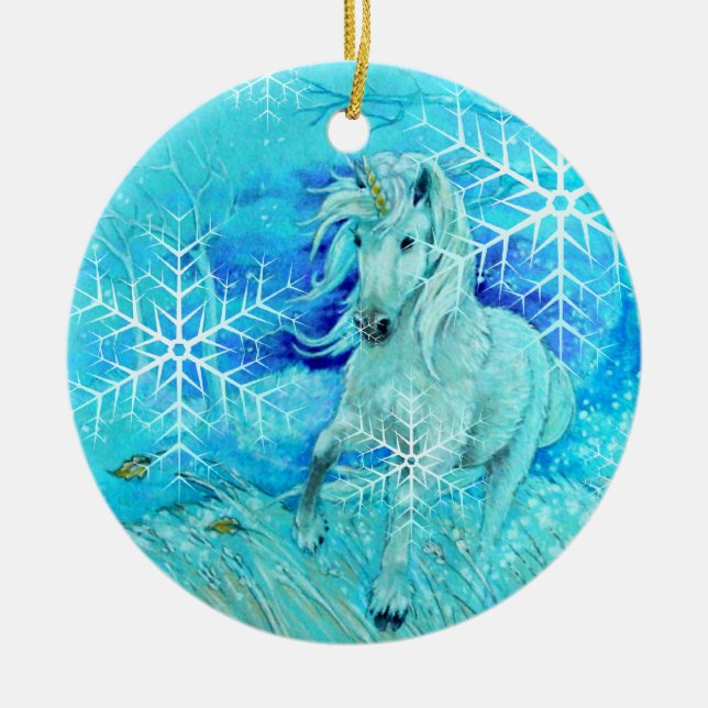 Ornament - Holiday Winter Unicorn (Front)