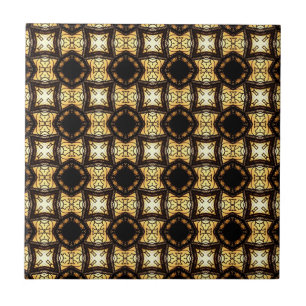 Ornament in gomden and brown colours tile