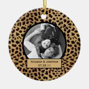 Ornament Leopard Print Wedding Keepsake