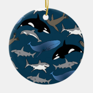 Ornament, marine life, ocean, wildlife ceramic ornament