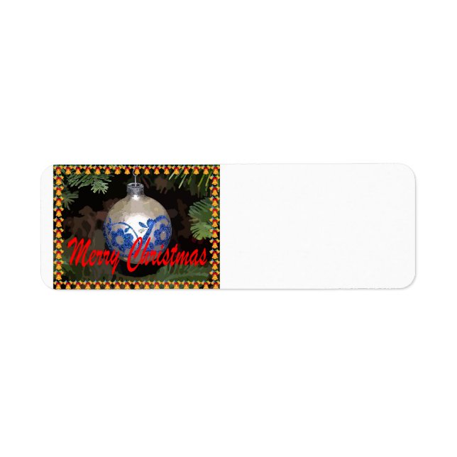 Ornament Merry Christmas Label Return Address Label (Front)