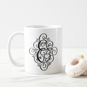 Ornament Monogram Swash Personalised Coffee Mug