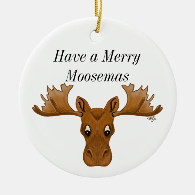 Ornament Moose, merry moosemas (Front)