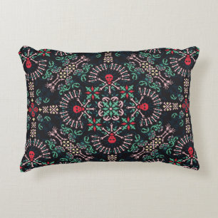 ornament paisley,skulls and bones Bandanna Print,f Decorative Cushion