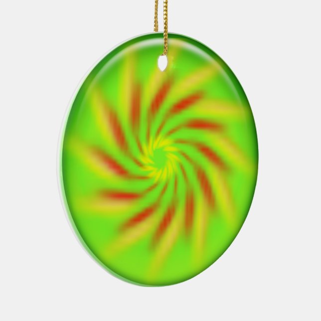 Ornament - Pinwheel inside 3d green ball (Right)