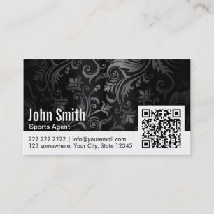 Ornament QR Code Sports Agent Business Card