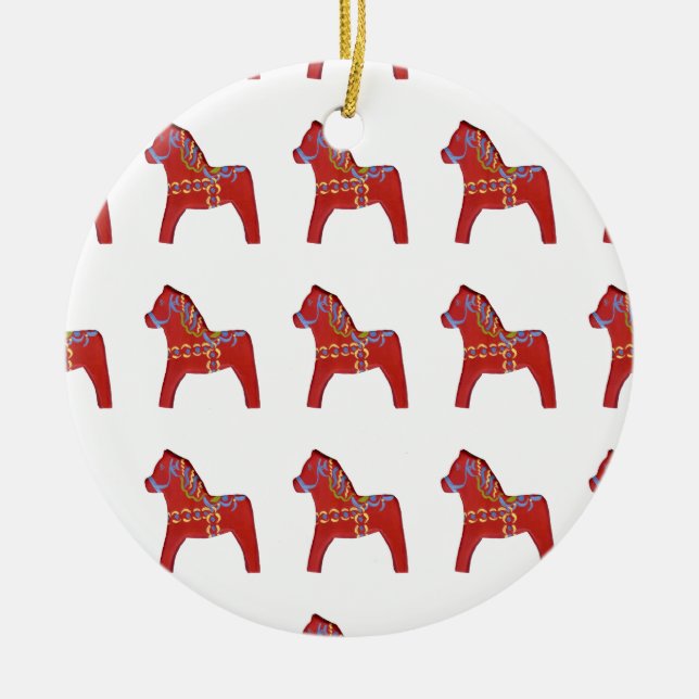 Ornament red Dala horse (Front)