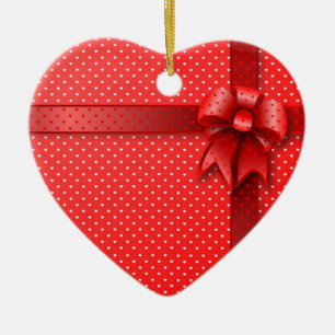 Ornament Red Present Bow