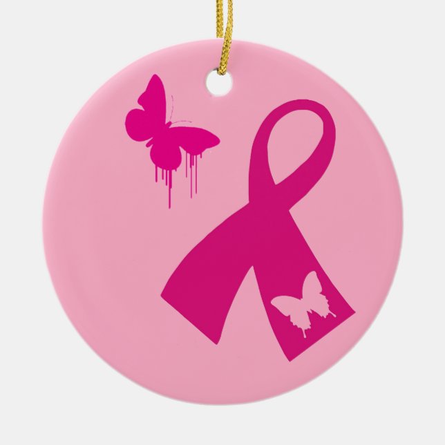 Ornament: Ribbon with Butterfly Christmas Ornament (Front)