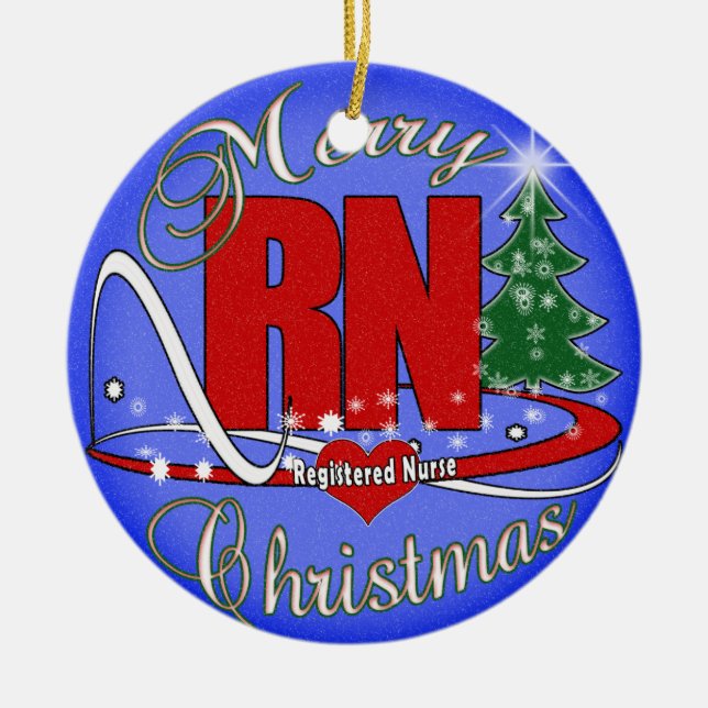 ORNAMENT - RN NURSE - MERRY CHRISTMAS (Front)