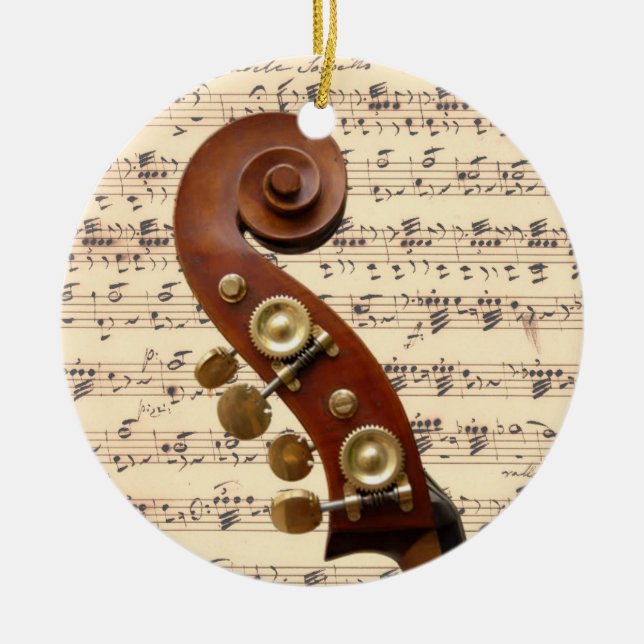 Ornament - Scroll with sheet music (Front)