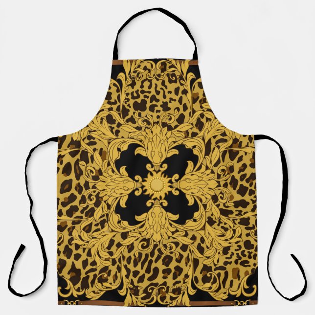 Ornament seamless pattern with leopard and baroque apron (Front)