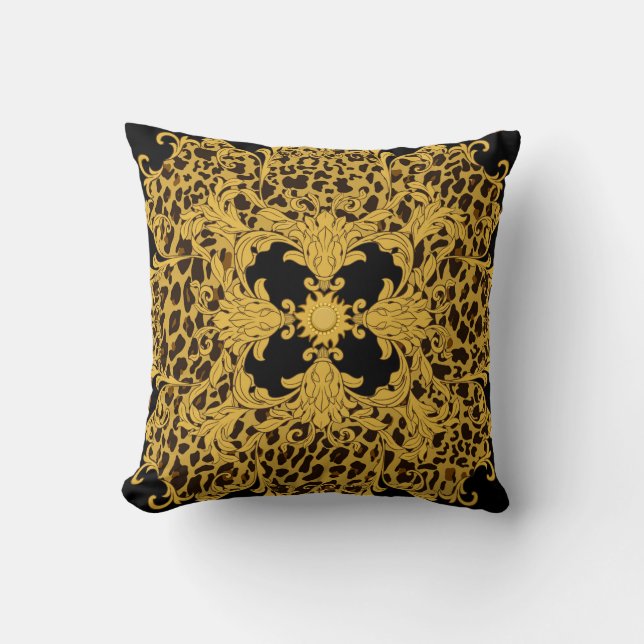 Ornament seamless pattern with leopard and baroque cushion (Front)