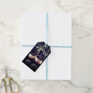 Ornament Slipper Booties hanging on the Tree Gift Tags