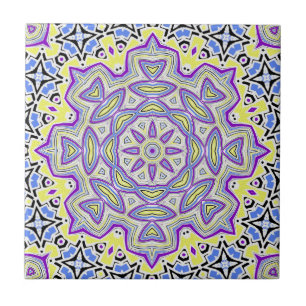 Ornament snowflake ceramic tile