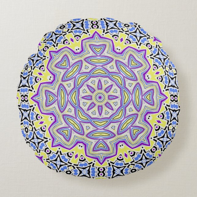 Ornament snowflake round cushion (Front)