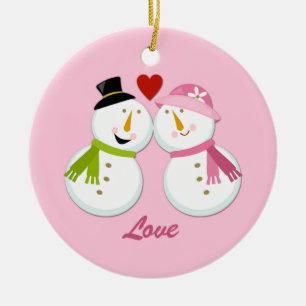 Ornament Snowman Snowlady 1st Christmas