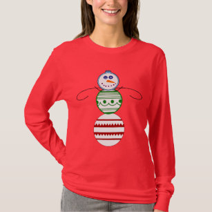 Ornament Snowman - Women's Long Sleeve (red) T-Shirt