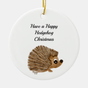 Ornament, tree decor, Hedgehog, teen gift, Ceramic Ornament