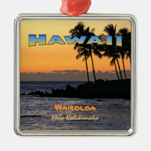 Ornament: Twilight At Waikoloa (Premium Square) Metal Tree Decoration