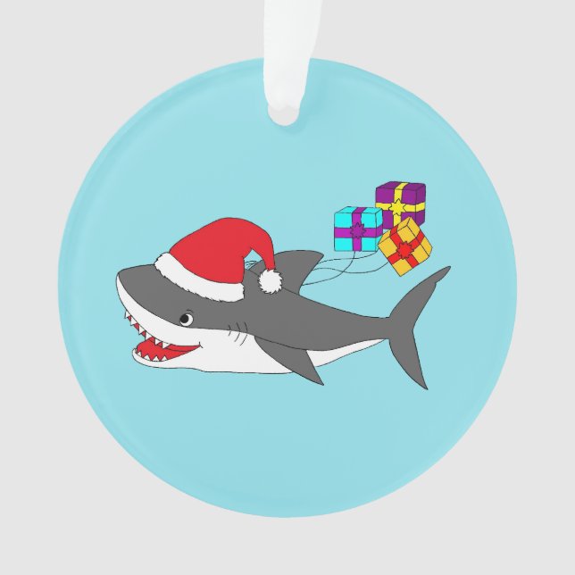Ornament with a cute Holiday shark (Front)