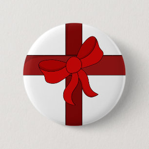 Ornament With a Red Bow 6 Cm Round Badge