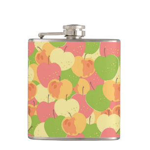Ornament With Apples Hip Flask