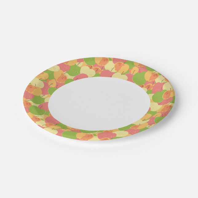 Ornament With Apples Paper Plate (Angled)