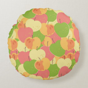 Ornament With Apples Round Cushion