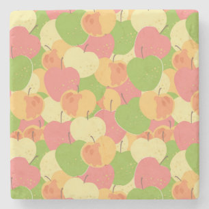 Ornament With Apples Stone Coaster