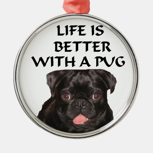 ornament with black pug (Front)